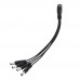 Cablu spliter mufa 12V DC 5.5x2.1mm, Active, 1 mama la 4 tata, splitter/ multiplicator alimentare camere supraveghere cctv, 20cm, negru