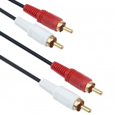 Cablu audio Detech 2X RCA Tata, 1.5m, Stereo, negru