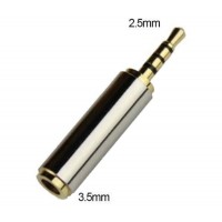 Mufa Adaptor audio 4pini Jack 3.5mm Mama la 2.5mm Tata, Active, calitate deosebita, contacte aurite, aliaj