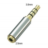 Mufa Adaptor audio 4pini Jack 2.5mm Mama la 3.5mm Tata, Active, calitate deosebita, contacte aurite, aliaj