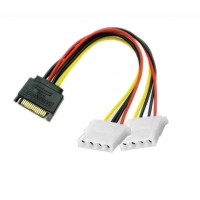 Adaptor alimentare s-ata - 2 x molex (ide), cablu 20cm, Active, sursa sata tata la 2 x molex mama spliter/splitter Adaptor alimentare s-ata - 2 x molex (ide), cablu 20cm, Active, sursa sata tata la 2 x molex mama spliter/splitter