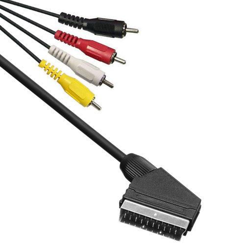 Aggregate Identify lip Cablu Adaptor Scart AV, Active, 1.2m, convertor cu video si sunet audio  euroscart la 4 RCA tata
