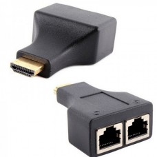 Extensie prelungire HDMI prin cablu retea RJ45, Active, prelungitor HDMI prin lan, HDMI tata la RJ45 mama, pentru monitor videoproiector, tv si alte dispozitive HD 