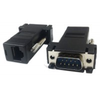 Extensie prelungire Cablu Serial 9 pin, RS 232, prin retea rj45, Active, convertor serial db9 pe distante mari rs232