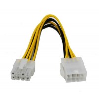 Cablu Active, Extensie prelungire alimentare CPU sursa ATX EPS 8 pini mama la 8 pini tata, prelungitor pentru placa baza alimentare procesor, 20cm