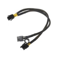Cablu Active, adaptor alimentare placa video pci-e 6 pini mama la 2 x 6+2pini tata, multiplicator/ prelungitor spliter/splitter pcie 8 pini, extensie pentru sursa, 20cm