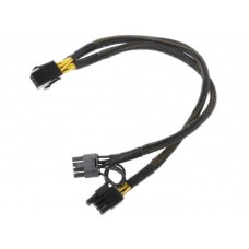 Cablu Active, adaptor alimentare placa video pci-e 6 pini mama la 2 x 6+2pini tata, multiplicator/ prelungitor spliter pcie 8 pini, extensie pentru sursa, 20cm