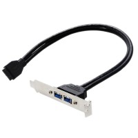 Placa interna 2 porturi USB 3 mama de la 20Pini tata, bracket extensie pentru carcasa calculator, adaptor USB3.0 placa baza 19/20 pin, cablu 40cm