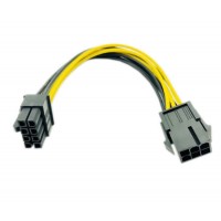 Cablu Active, adaptor alimentare placa video pci-e 6 pini mama la 8 pini tata, extensie pentru sursa, calitate deosebita, 20cm, pcie 6pini 8pini