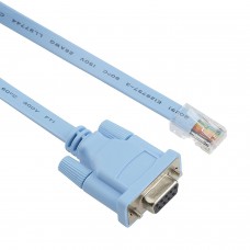 Cablu adaptor DB9 Serial 9 pini RS232 mama la RJ45 retea, Active, convertor rs 232 ethernet, 1.8m