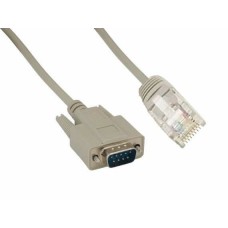 Cablu adaptor DB9 Serial 9 pini RS232 mama la RJ45 retea, Active, convertor rs 232 ethernet, 1.8m
