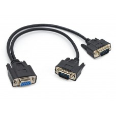 Cablu spliter port Serial 9 pini, Active, RS 232 mama la 2 tata, convertor serial la casa marcat datecs, POS, scaner si alte dispozitive rs232
