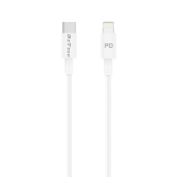 Cablu Date/ Incarcare usb Type-C la iPhone lightning, Detech, 1m, alb, tata, PD, incarcare rapida, 3A