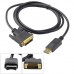Cablu DisplayPort (DP) la DVI-D 24+1 pini, DeTech, 1.8m, tata, conductor cupru, conectori auriti