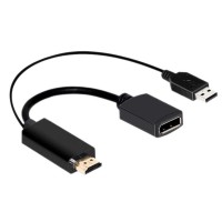 Adaptor HDMI la DisplayPort Active, calitate deosebita, suporta rezolutie 2k FHD si 4k UHD + cablu alimentare USB 5v, convertor hdmi dp