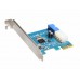 Placa PCI-Express 1.X adaptor la USB 3.0 19pini carcasa, Active, pci-e la 19-pin, low profile bracket inclus