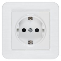 Priza simpla incastrabila SLIM, protectie copii, impamantare, SCHUKO 16A, 250V, alb Priza simpla incastrabila SLIM, protectie copii, impamantare, SCHUKO 16A, 250V, alb