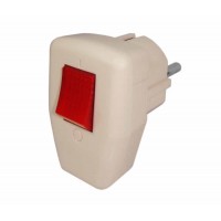 Stecher tata Active, cu intrerupator si impamantare, curent 250V/10A/16A, 3 fire, buton on/off