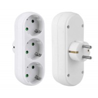 Triplu Stecher, Active, 3 Prize mama cu impamantare, protectie copii, curent 250V/16A/3500W