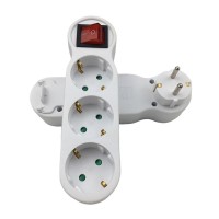 Triplu Stecher, Active, 3 Prize mama cu impamantare si buton on/off, protectie copii, curent 250V/16A/3500W