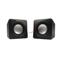 Boxe 2.0 Kisonli V310, 5W, stereo, alimentare usb, 1 x jack 3.5mm, negru/rosu/albastru