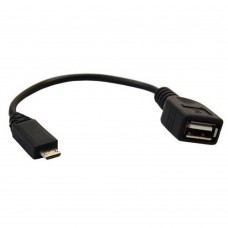 Cablu adaptor OTG Detech, microUSB tata - USB 2.0 mama, 30cm, compatibil tablete, calitate deosebita, negru