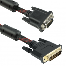 Cablu analogic DVI-I  la VGA tata, 3M, Detech, 24+5pini, dublu ecranat, calitate deosebita