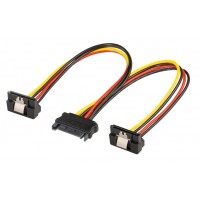 Cablu alimentare s-ata - 2 x SATA 90 grade, 15cm, multiplicator s-ata Cablu alimentare s-ata - 2 x SATA 90 grade, 15cm, multiplicator s-ata